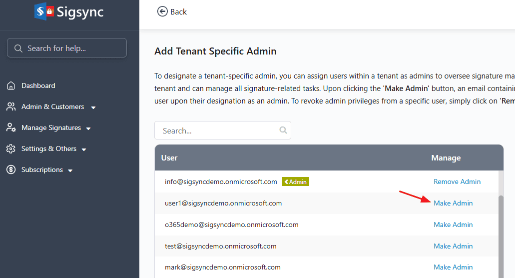 Add Tenant specific admin add-tenant-specific-admin