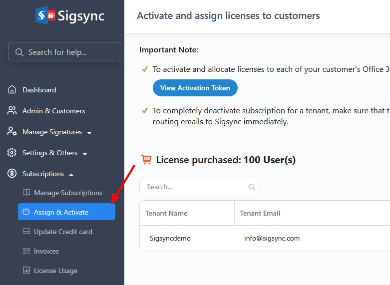 Manage Subscriptions reseller-dashboard