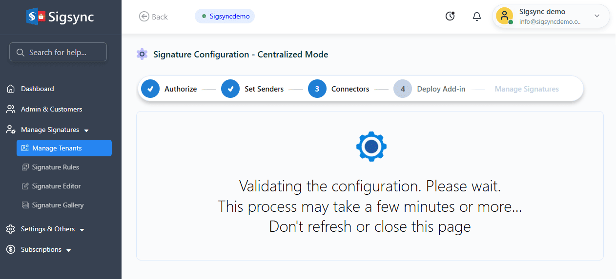 Signature Configuration Signature Configuration