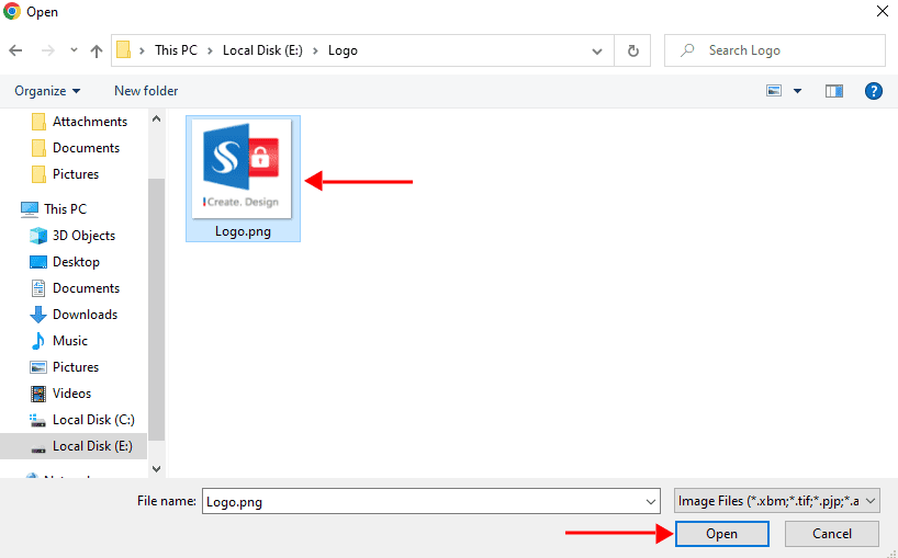 Choose the required image Choose the required image