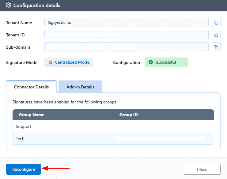 Click reconfigure Click reconfigure