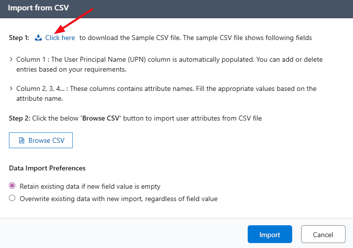 Download Sample CSV file Download Sample CSV file
