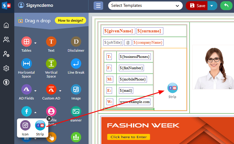 Social Media Strip Social Media Strip