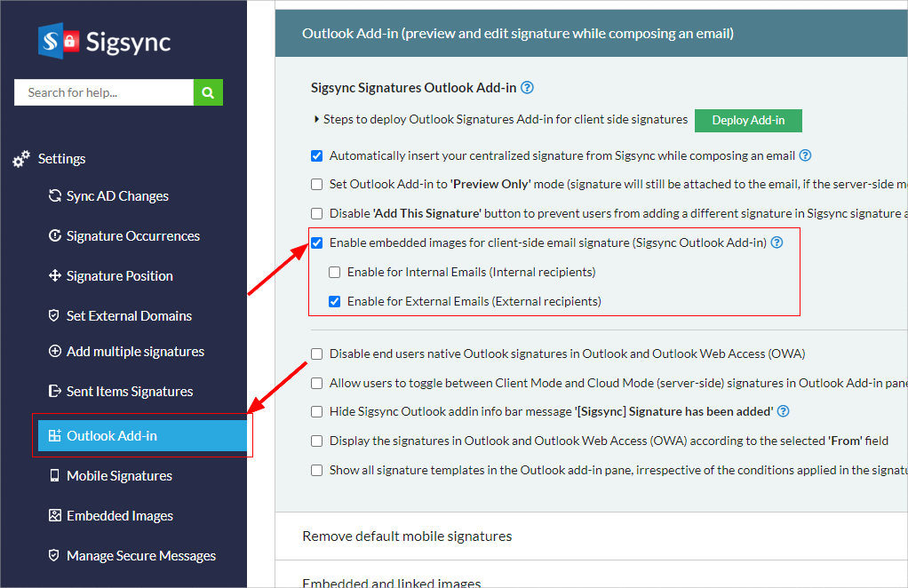 Enable for External Emails Enable for External Emails