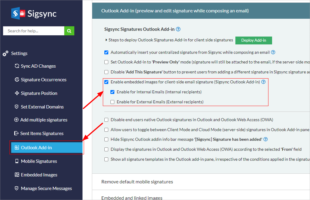 Enable for External Emails Enable for External Emails
