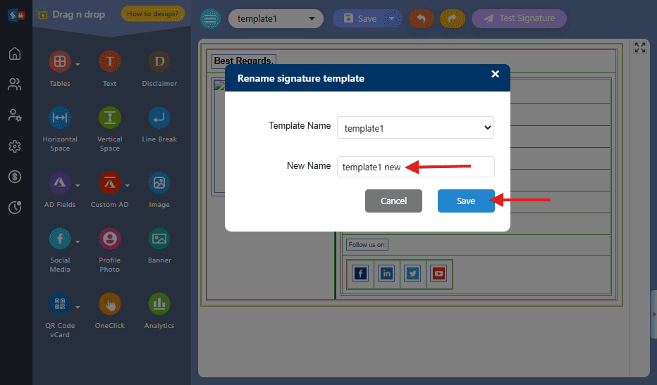 Enter Template name Enter Template name