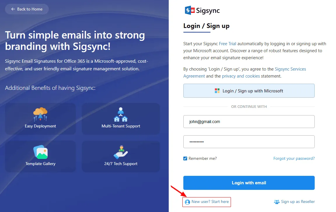 New User Login