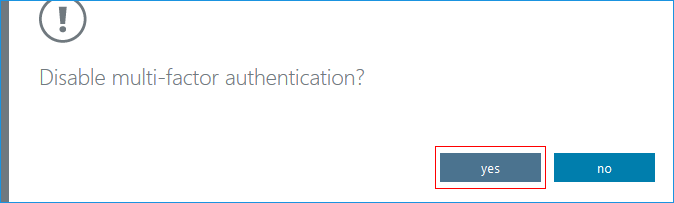 Disable multi-factor authentication?