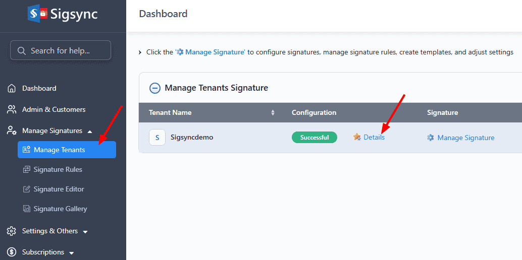 Manage Tenants Manage Tenants