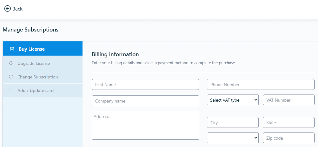 billing details billing details