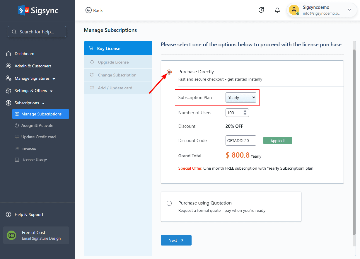 Subscription Plan purchase-plans