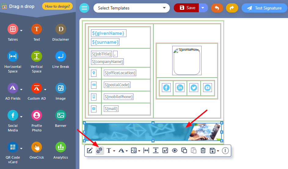 Select the banner image Select the banner image