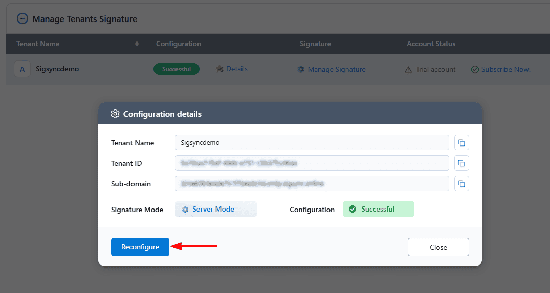 Click Reconfigure Click Reconfigure