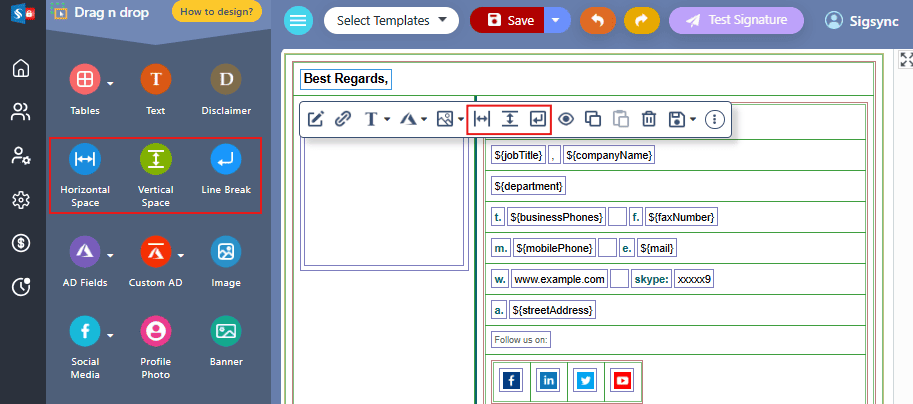 Spacing and New line Spacing and New line