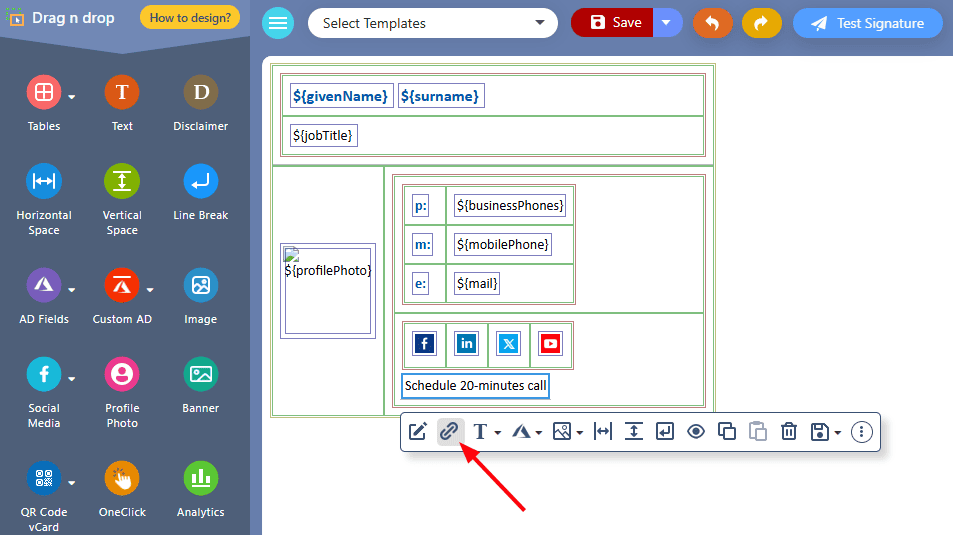 Add hyperlink in text Add hyperlink in text