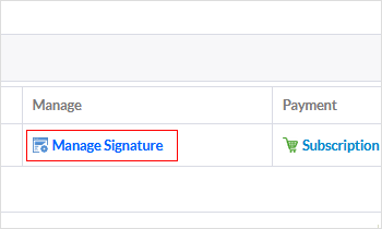 Click the Manage Signature