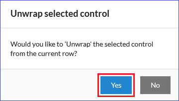 unwrap selected control