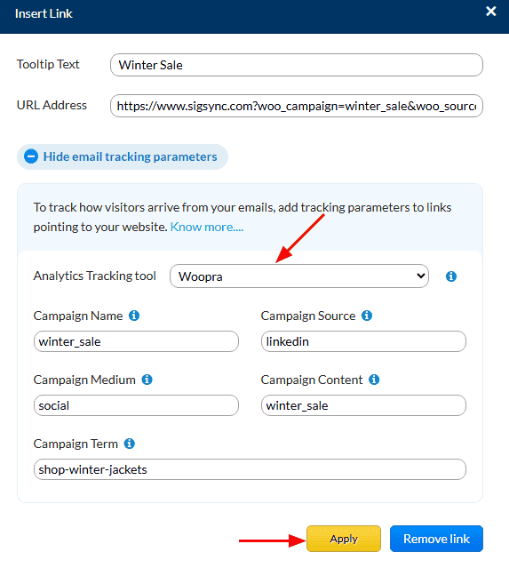 Woopra analytics tracking parameters Woopra analytics tracking parameterss