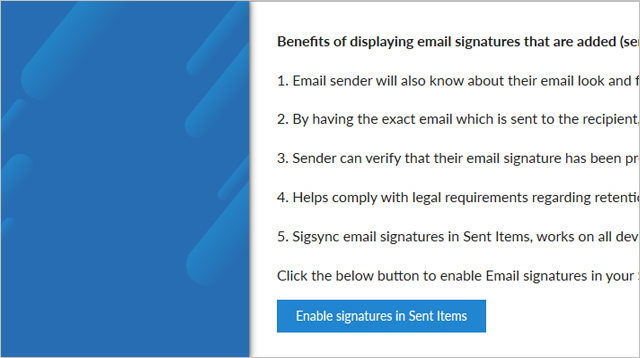Add email signature in sent emails