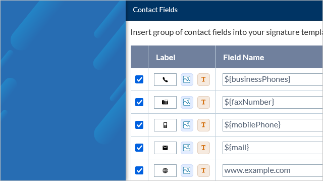How to Add Contact Fields in Email Signature Template