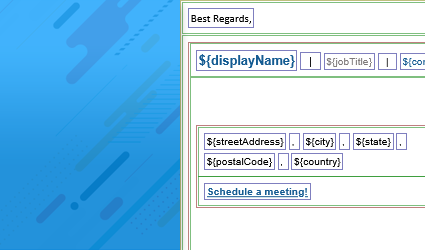 How to add vertical and horizontal line in signature